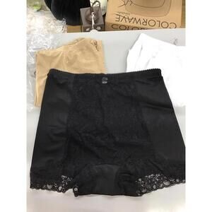 Rhonda shear pin up briefs 3 pack size 1X high rise ruched lace new HSN